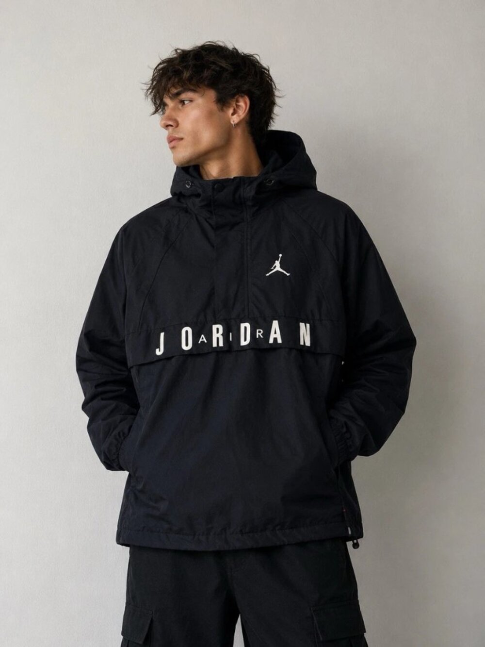 Jordan Men's Black JSW Wings 1988 Lightweight Anorak Basic Jacket Size XL